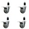 Service Caster 3.5'' Gray Poly Swivel 1-1/2'' Expanding Stem Caster Set Total Lock Brake, 4PK SCC-EXTTL20S3514-PPUB-112-4 - alternate 1